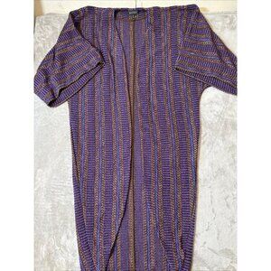 BCBG MAXAZRIA duster Cardigan Kimono Style Purple Brown Oversized Women’s XS